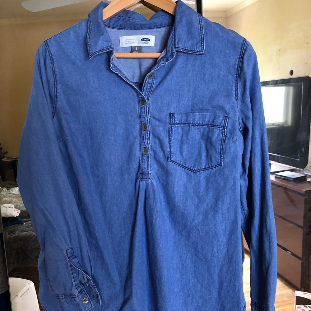 MATERNITY denim pullover